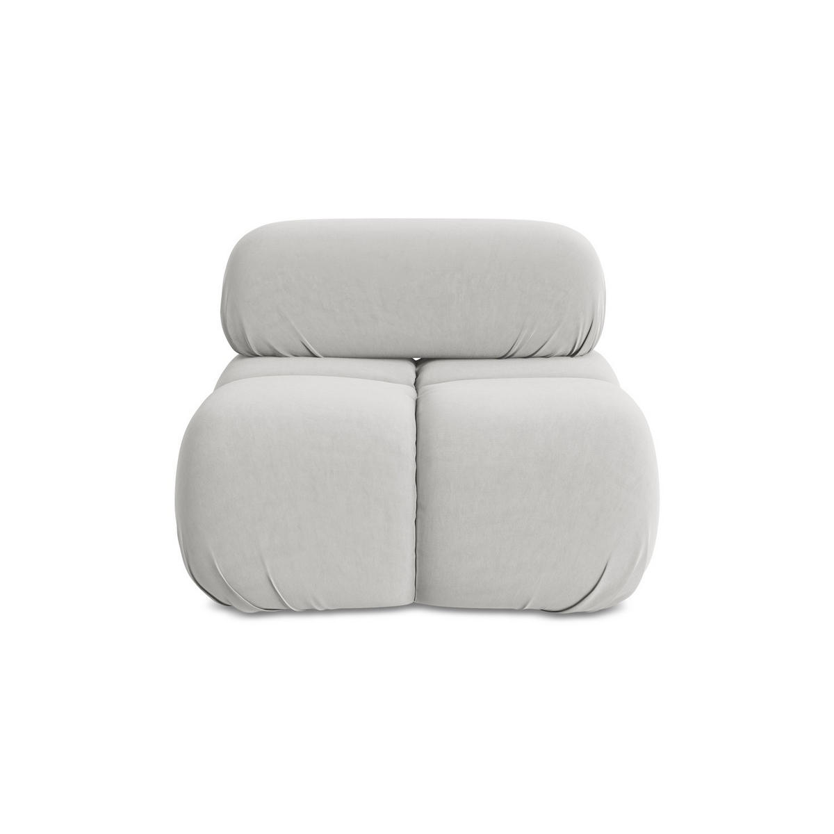 SESSEL Samt Stoff Grau - Silberfarben/Schwarz, Kunststoff/Textil (96/70/95cm) - LaMiaSofa