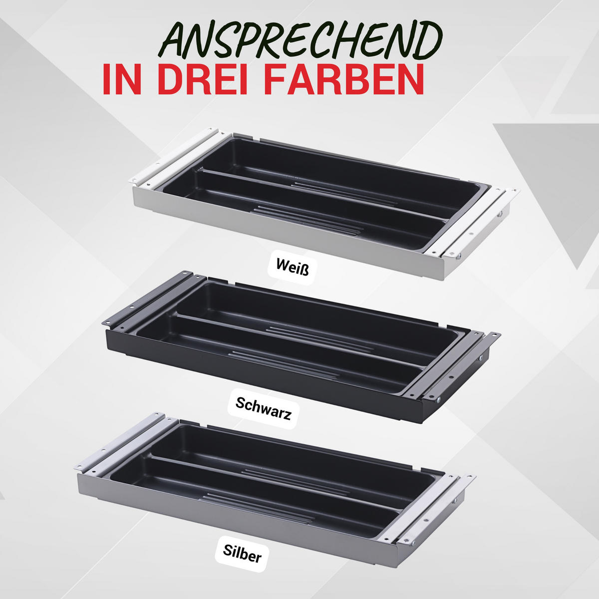 SCHUBLADE DeskMate 18,6/42,5/4,3 cm in Weiß - Weiß, Metall (18.6/42.5/4.3cm) - bümö