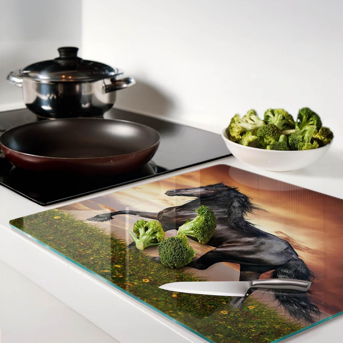 GLASPLATTE 60x52 cm Pferd - Dunkelbraun, Glas (60/52cm) - TULUP