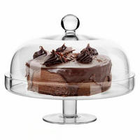 PLATTE MIT EINER GLASGLOCKE, 1 Stk., 28 cm, Handgemacht - Transparent, Glas (28/23.5/28cm) - Krosno Glass