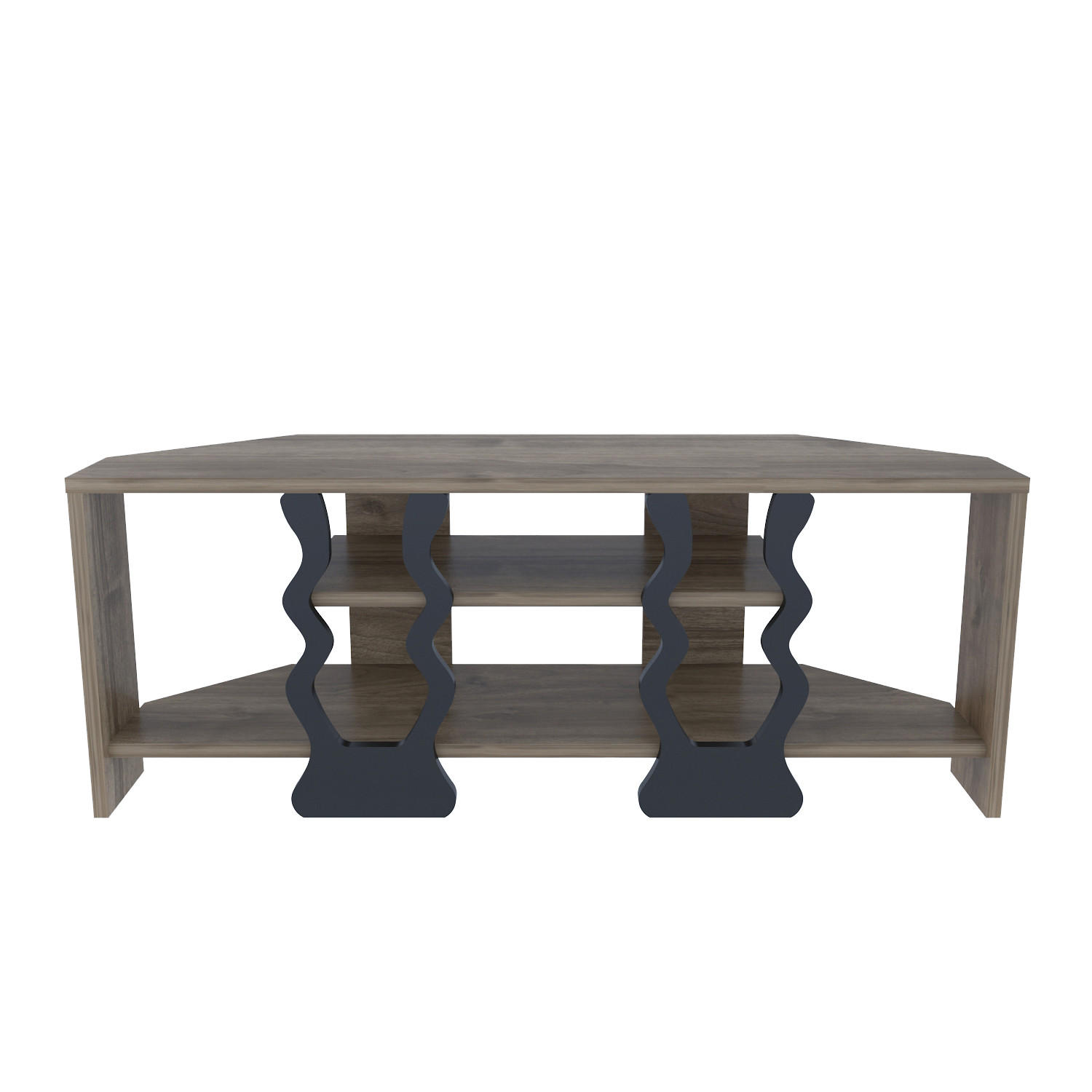 TV-ELEMENT Firal Walnuss Schwarz - Walnussfarben/Schwarz, Holzwerkstoff (35/41.8/110cm) - Decorotika