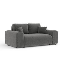2-SITZER-SOFA Zanzibar Grau Chenille - Schwarz/Grau, Holz/Holzwerkstoff (178/79/108cm) - Maison de Reve