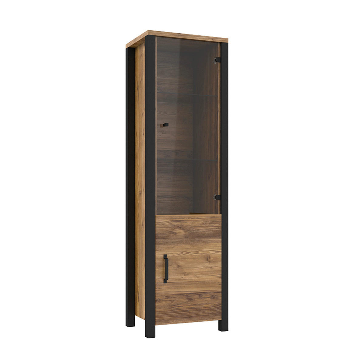 VITRINE Lyam Holz und Schwarz - Schwarz, Holzwerkstoff (56/191/43cm) - Petits-meubles