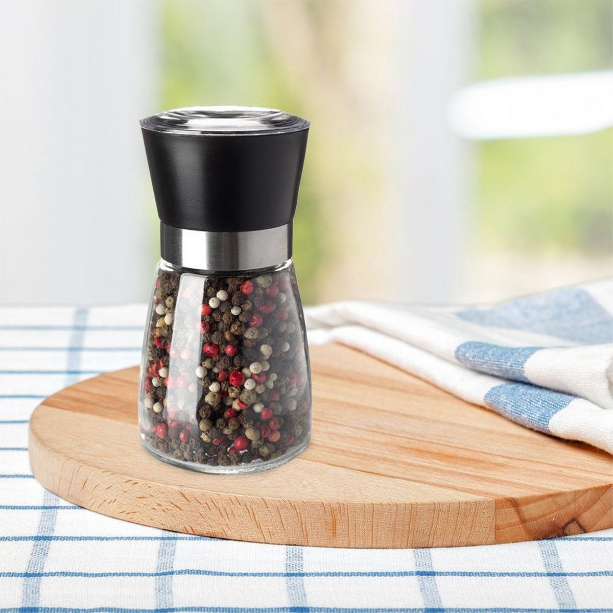 GEWÜRZMÜHLE Schwarz Transparent - Schwarz, Glas (6.5/13/6.5cm) - Orion 
