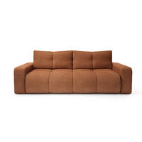 BETTSOFA DUCA Orange Jersey- Stoff mit Schlaffunktion - Orange, Holz (259/90/99cm) - MASSENO