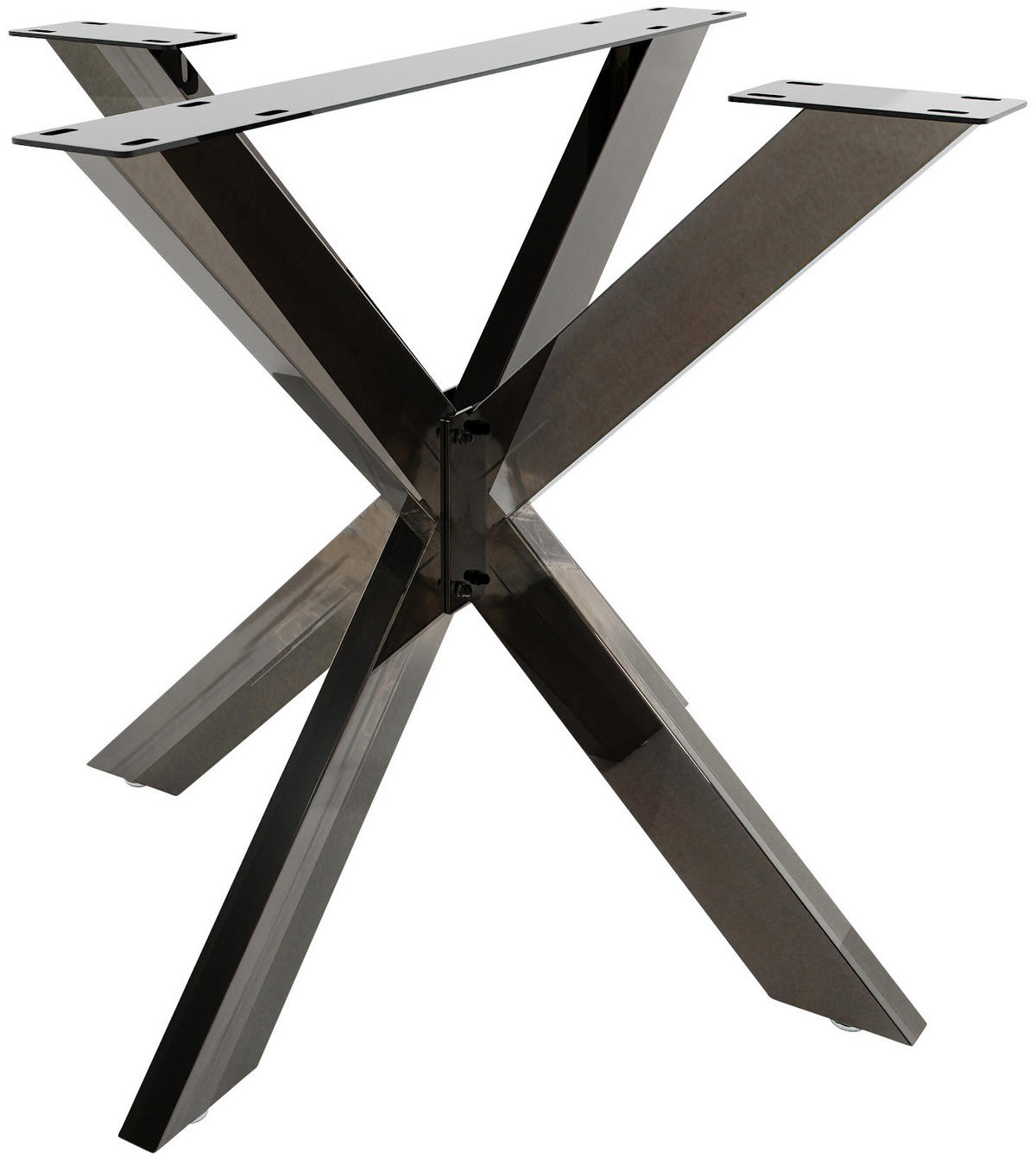 TISCHGESTELL Metall KRYT Schwarz glänzend 71x85x85 cm - Schwarz, Metall (85/71/85cm) - DELUKE