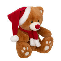 STOFFBÄR mit Weihnachtsmütze 34 cm - Braun, Textil (22/34/26cm) - Atmosphera Createur d´interieur