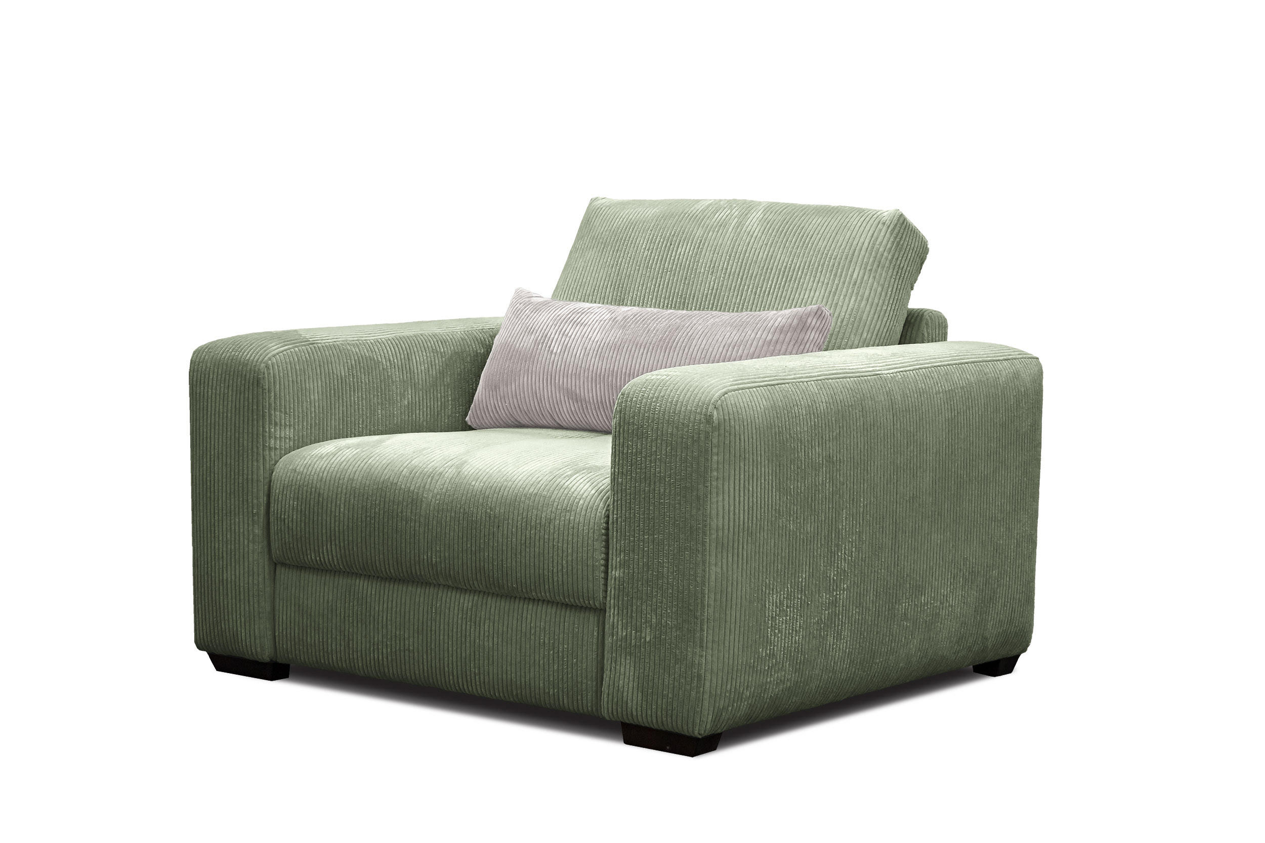 SESSEL OLI in Cordstoff salbeigrün - Salbeigrün, Holz/Textil (130/91/108cm) - Courtois Laville