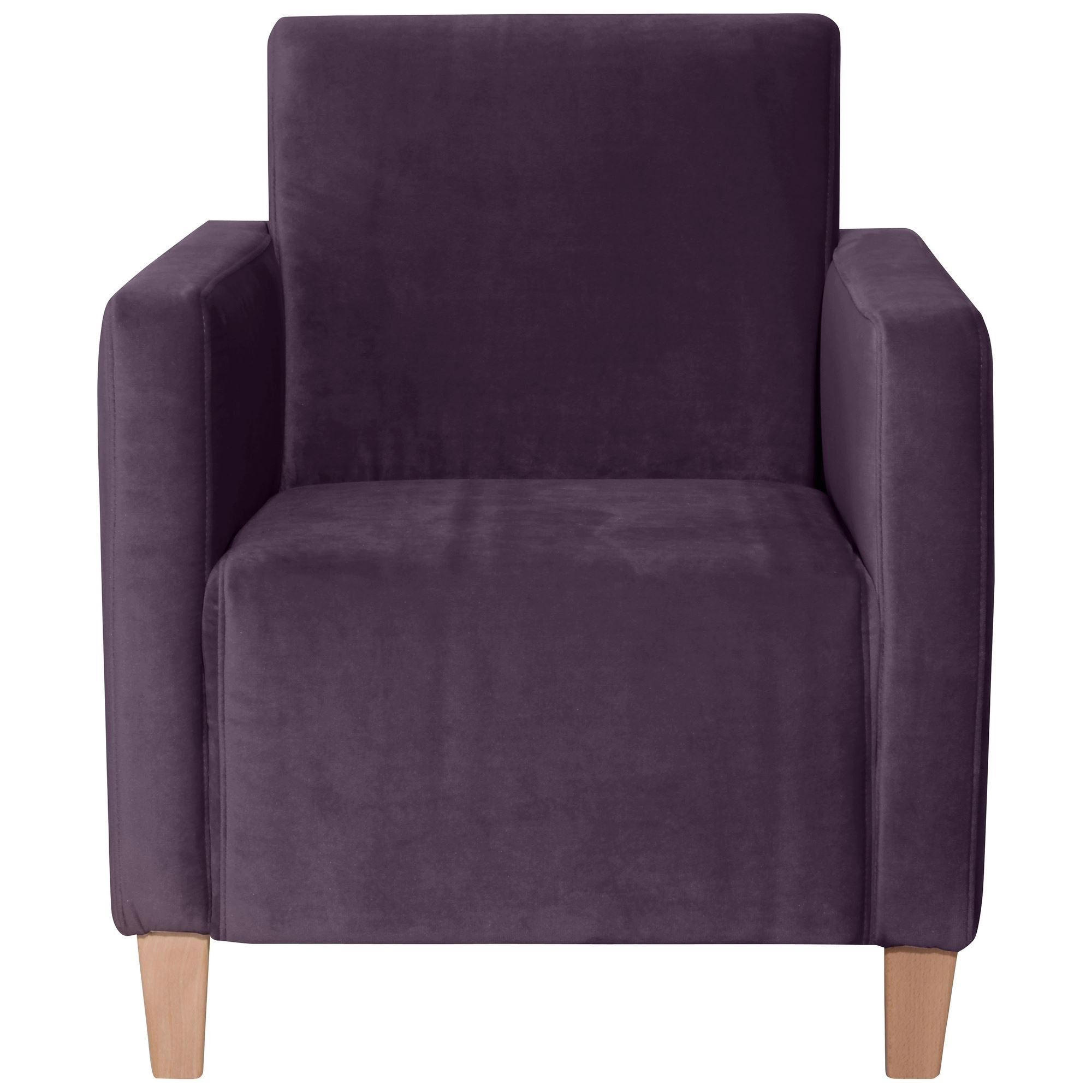 SESSEL Karol Bezug Samtvelours Buche natur / purple - Lila, Kunststoff (71/81/70cm) - 58aufmkessel