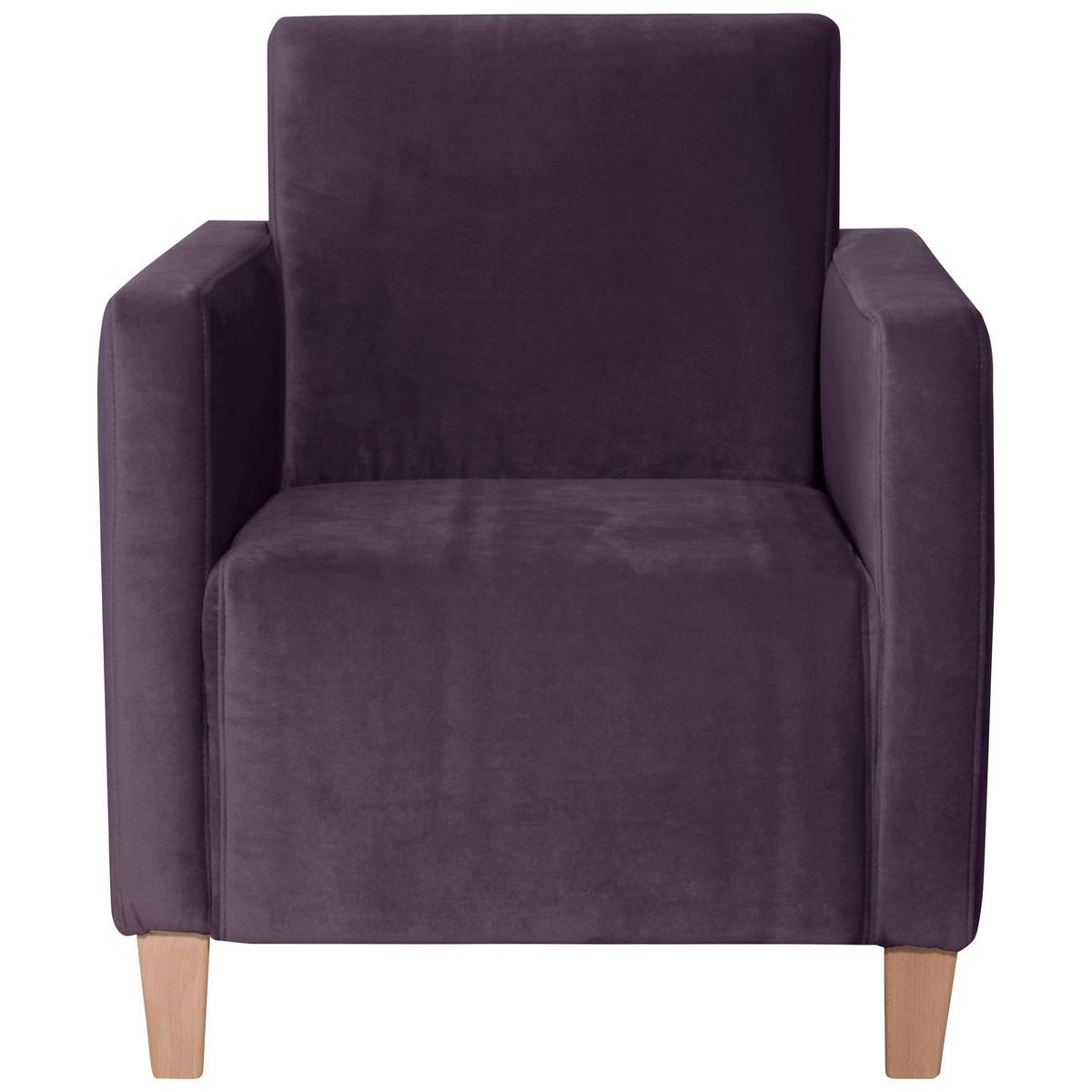 SESSEL Karol Bezug Samtvelours Buche natur / purple - Lila, Kunststoff (71/81/70cm) - 58aufmkessel