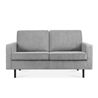 2-SITZER-SOFA INVIA Klassische-Stil mit Armlehnen, Feinkord-Stoff, Grau - Hellgrau/Schwarz, Textil (164/87/98cm) - KONSIMO®