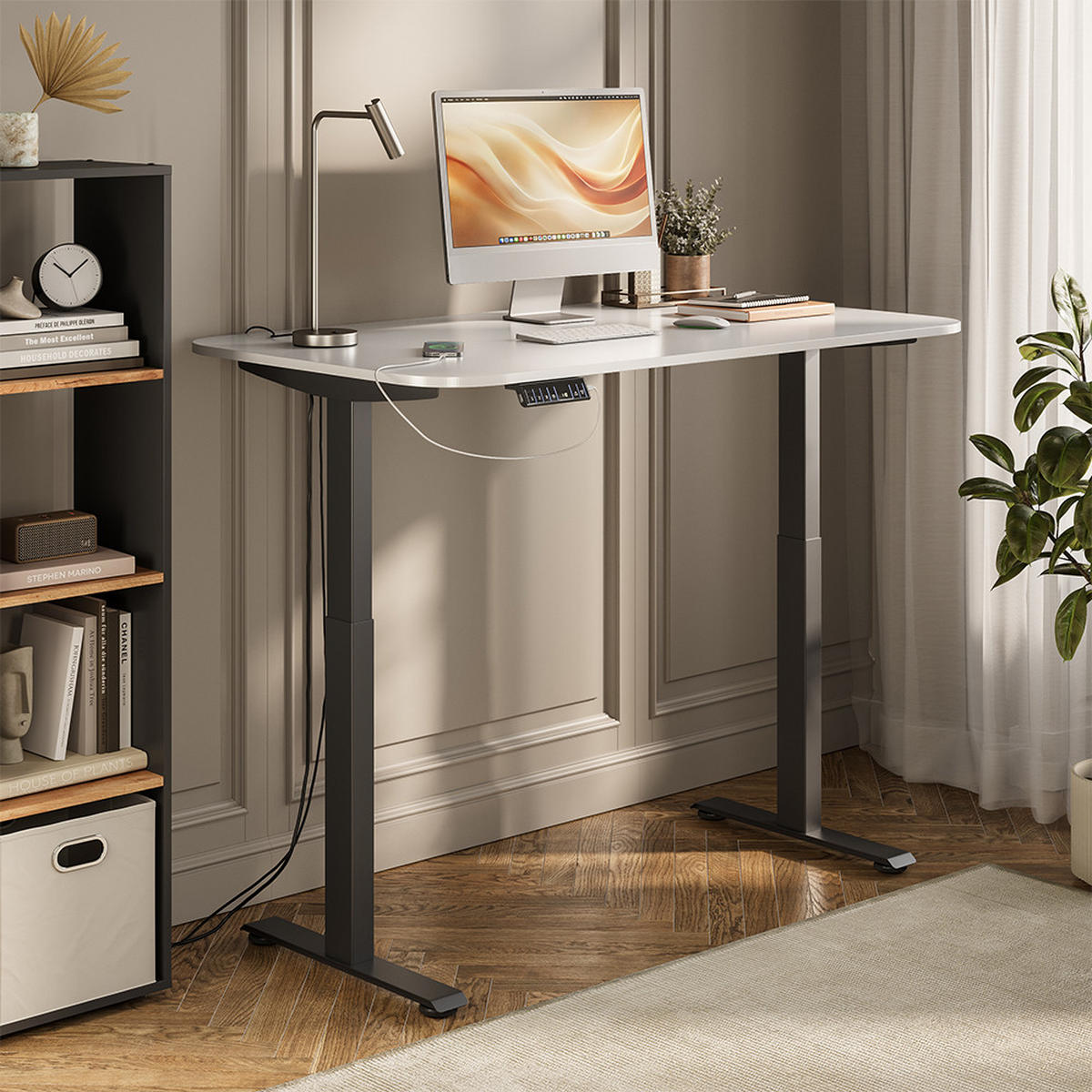 PSACÍ STŮL Elevate Černá/bílá - černá, kompozitní dřevo (80/140/120cm) - Vicco