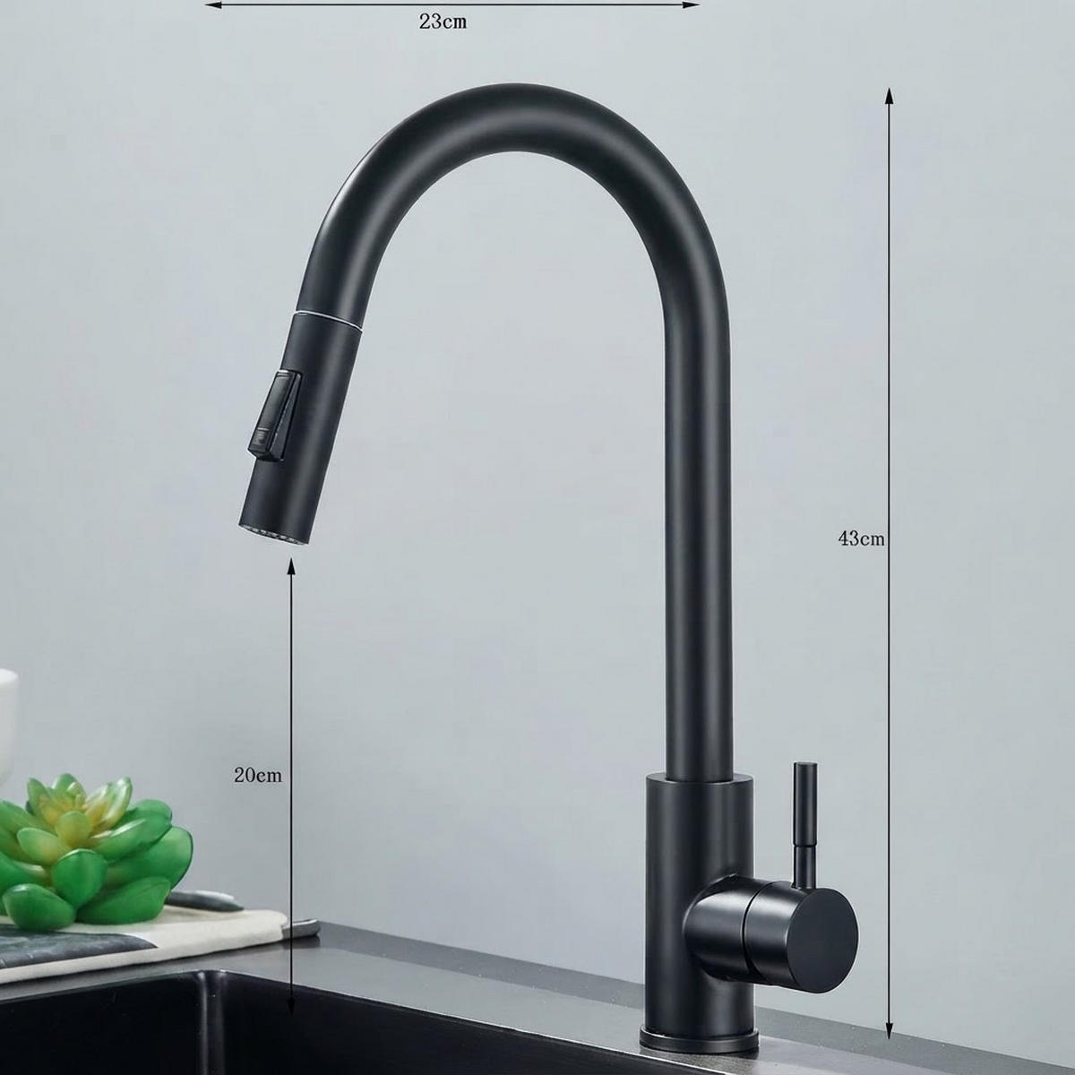 BADARMATUR mit Zulaufrohr, 43 x 25 cm, schwarz - Schwarz, Metall (53.5/6.5/26.5cm) - Vallsero