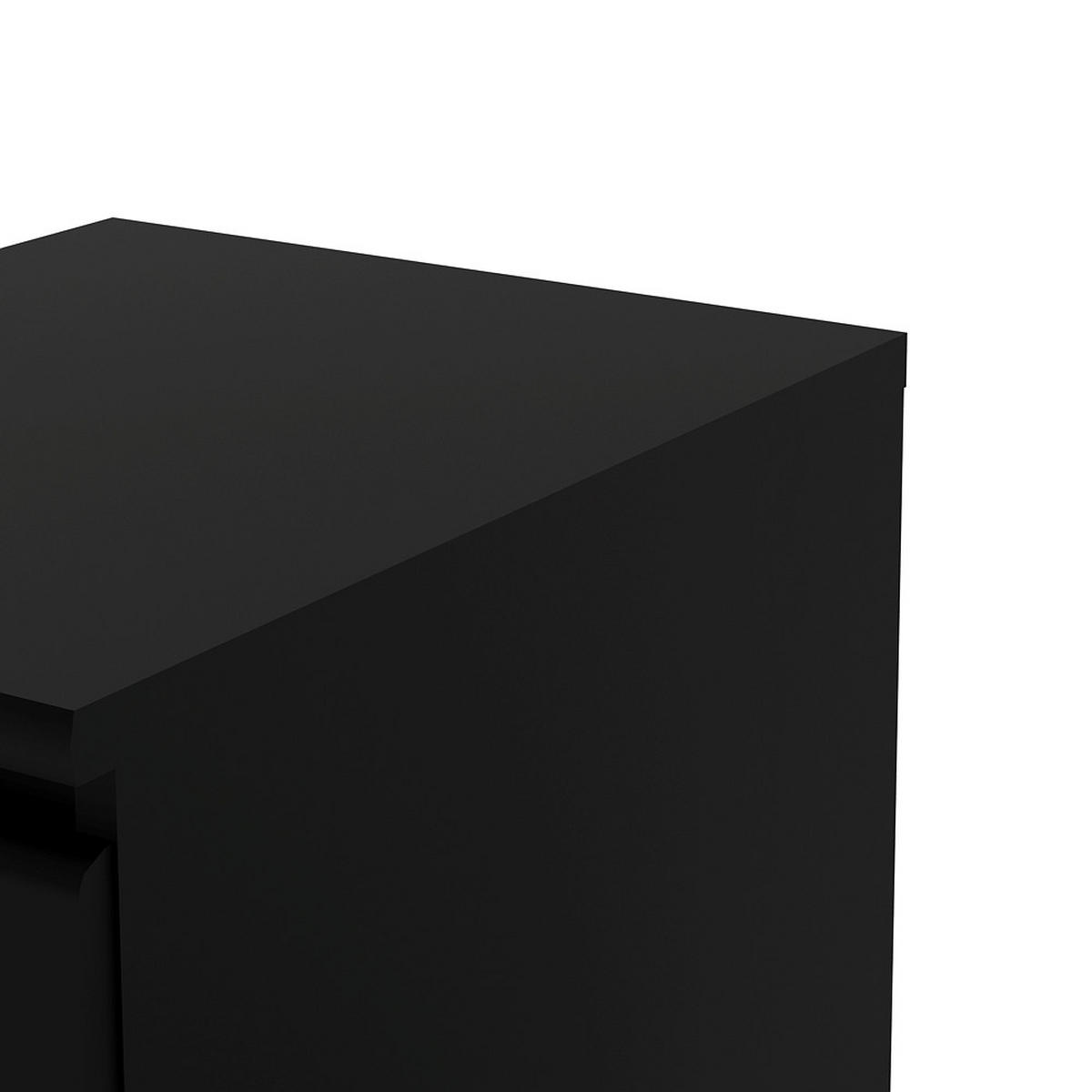 NACHTSCHRANK mattschwarz - Schwarz, Holzwerkstoff (40/50/50cm) - ebuy24