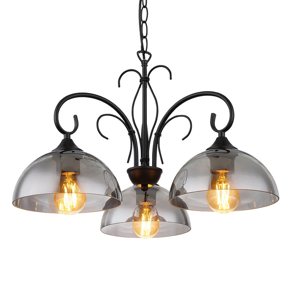 LED HÄNGELEUCHTE Metall Schwarz-matt - Schwarz, Glas (56/56/120cm) - Globo Lighting