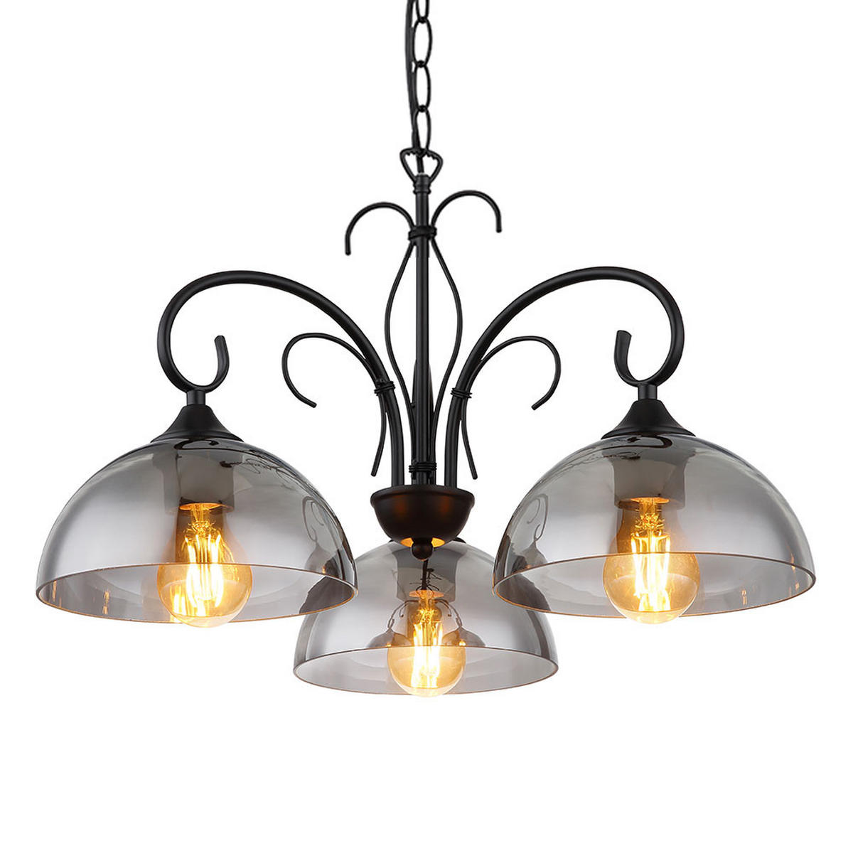 LED HÄNGELEUCHTE Metall Schwarz-matt - Schwarz, Glas (56/56/120cm) - Globo Lighting