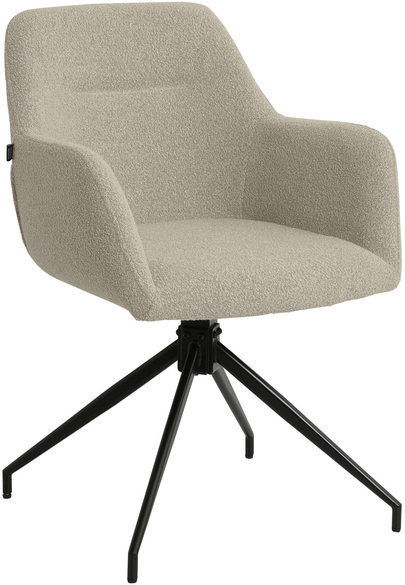 ARMLEHNENSTUHL Stoff Taupe - Taupe/Schwarz, Textil/Metall (58/85/60cm) - CLP