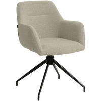 ARMLEHNENSTUHL Stoff Taupe - Taupe/Schwarz, Textil/Metall (58/85/60cm) - CLP