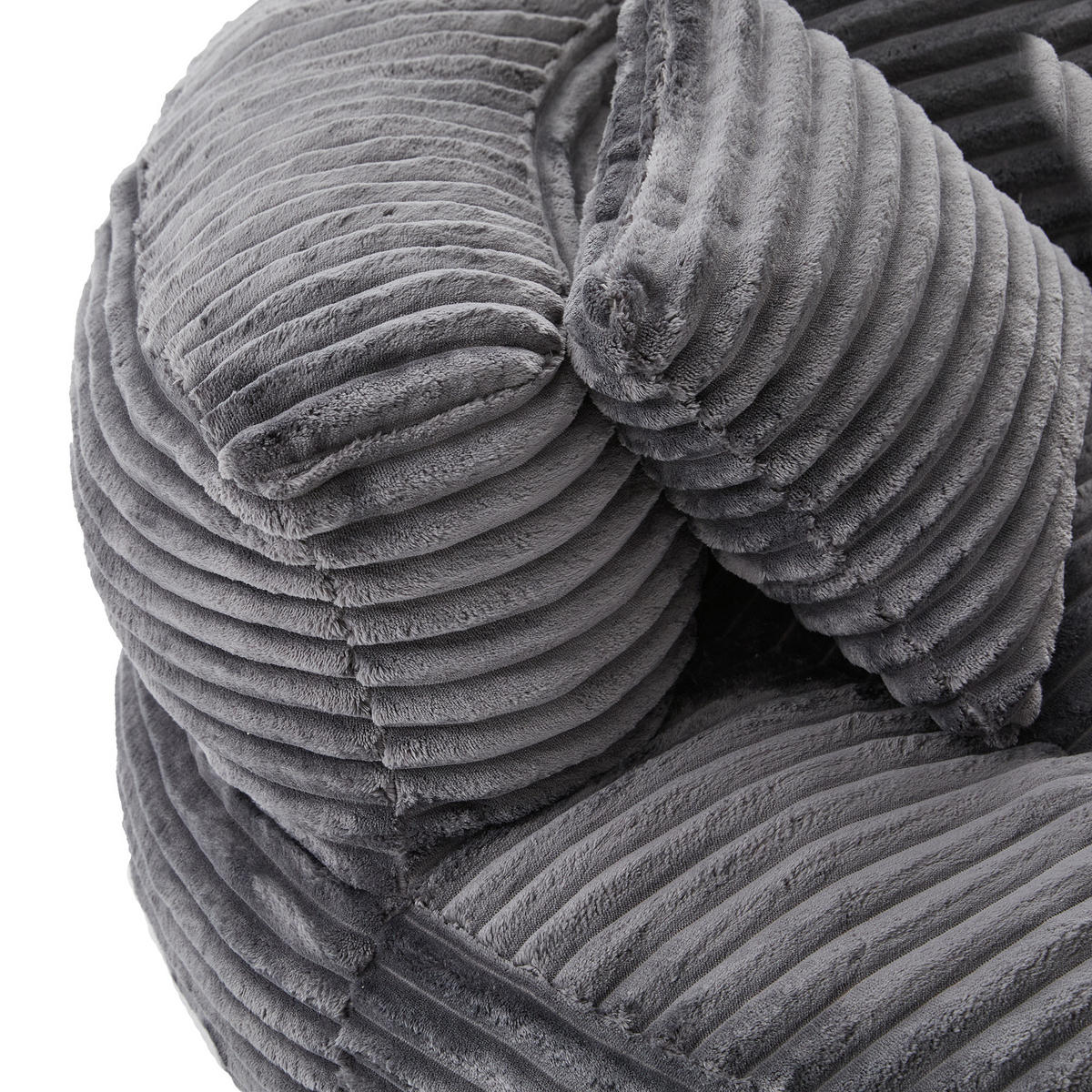 SEDACÍ VAK manšestr tmavě šedý s opěradlem a 3 polštáři - tmavě šedá, textil (108/52/108cm) - Urban Meuble