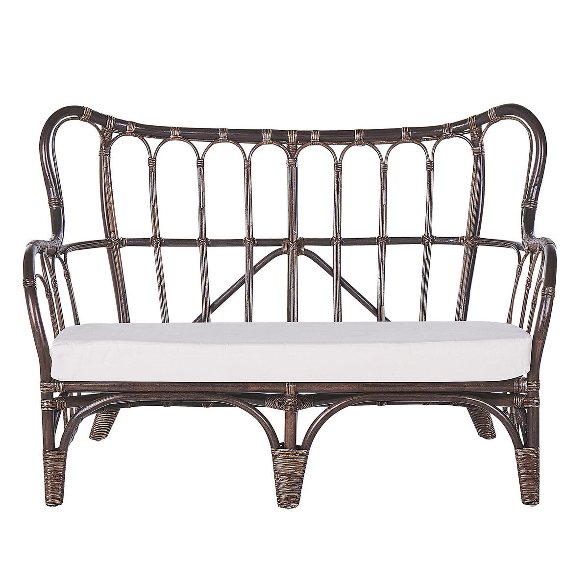 GARTENMÖBEL-SET 4-sitzer Rattan Braun Brindisi - Braun, Naturmaterialien - Beliani