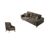 SITZGARNITUR Soprano Seidengrau Stellvariante:3+1 - Braun, Holz/Textil (230/85/100cm) - Villa Möbel