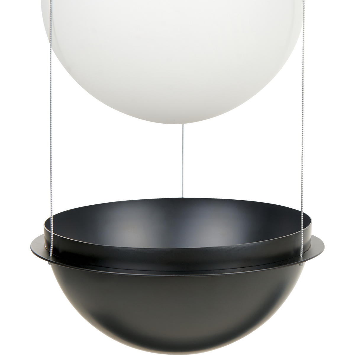 PENDELLEUCHTE Tobins 25x25x178 cm - Schwarz, Glas (25/25/178cm) - Beliani