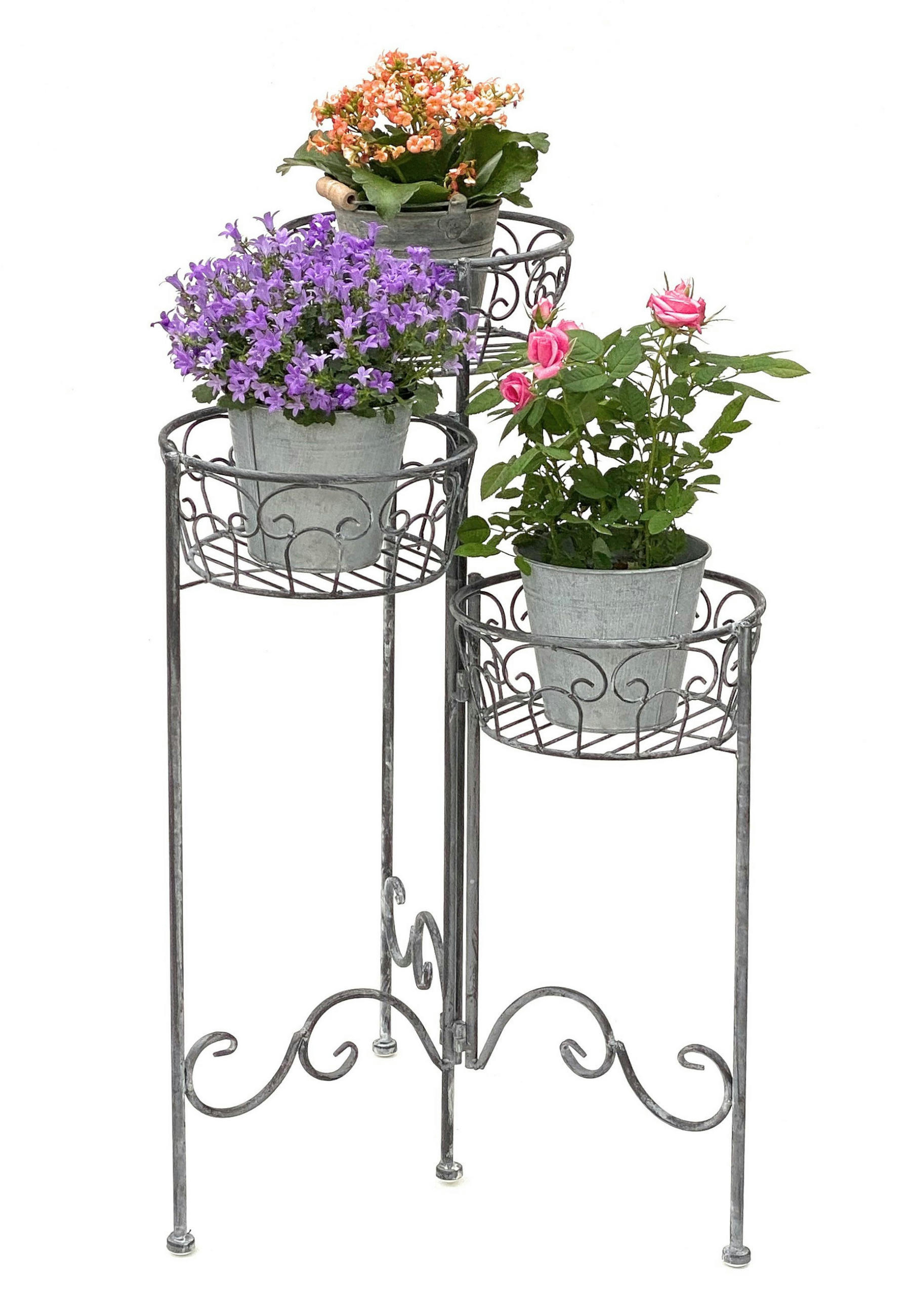DanDiBo Blumentreppe Grau 23x75x23 cm