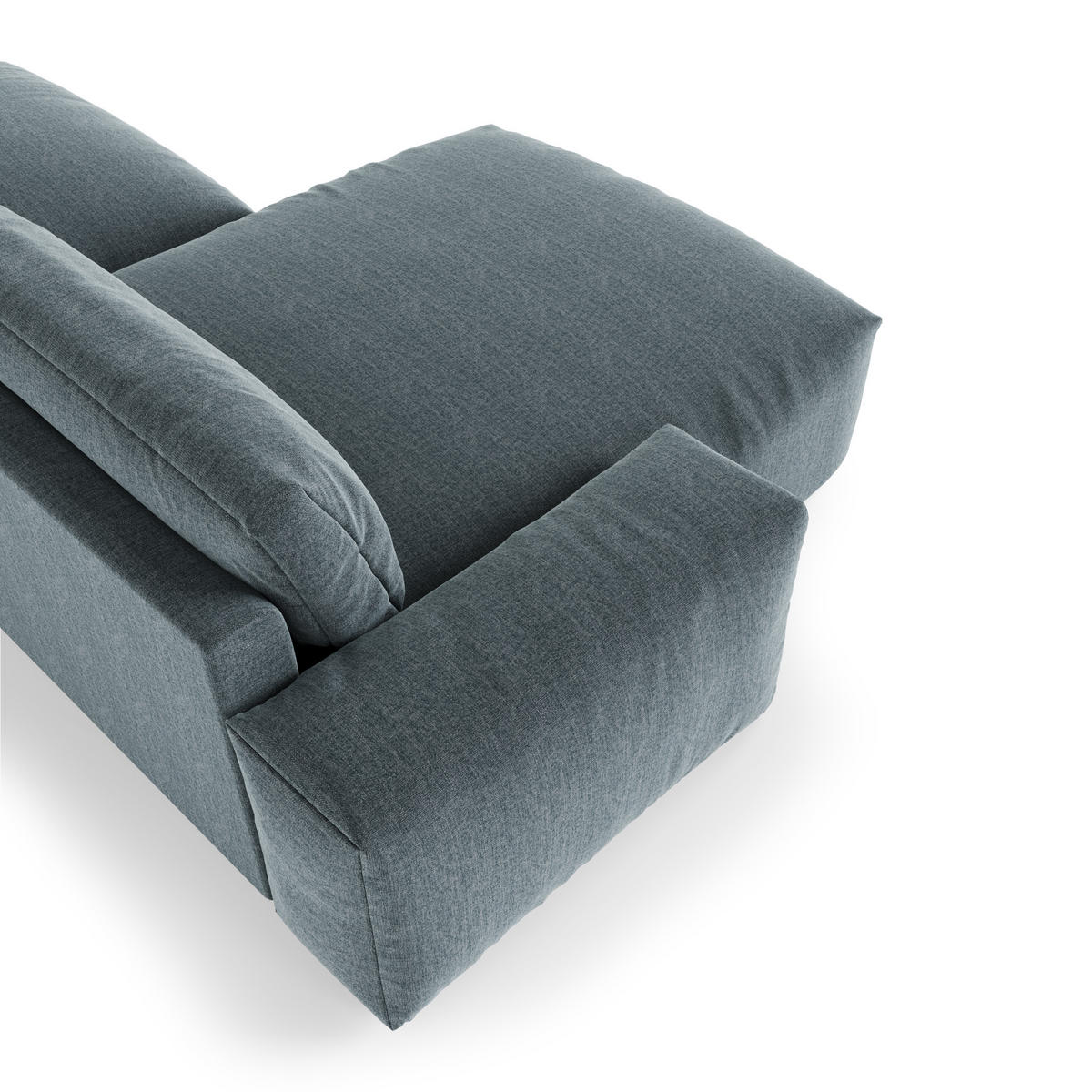 ECKSOFA LINKS Rastergewebe mit weichem Griff Jeansblau 310cm - Blaugrau, Textil (174/310cm) - Sia Home