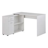 SCHREIBTISCH mit Regalplatte – flexibel aufstellbar, melaminbeschichtet, weiß, 120x107x75 cm - Weiß, Holz/Kunststoff (107/120/75cm) - KADIMA DESIGN