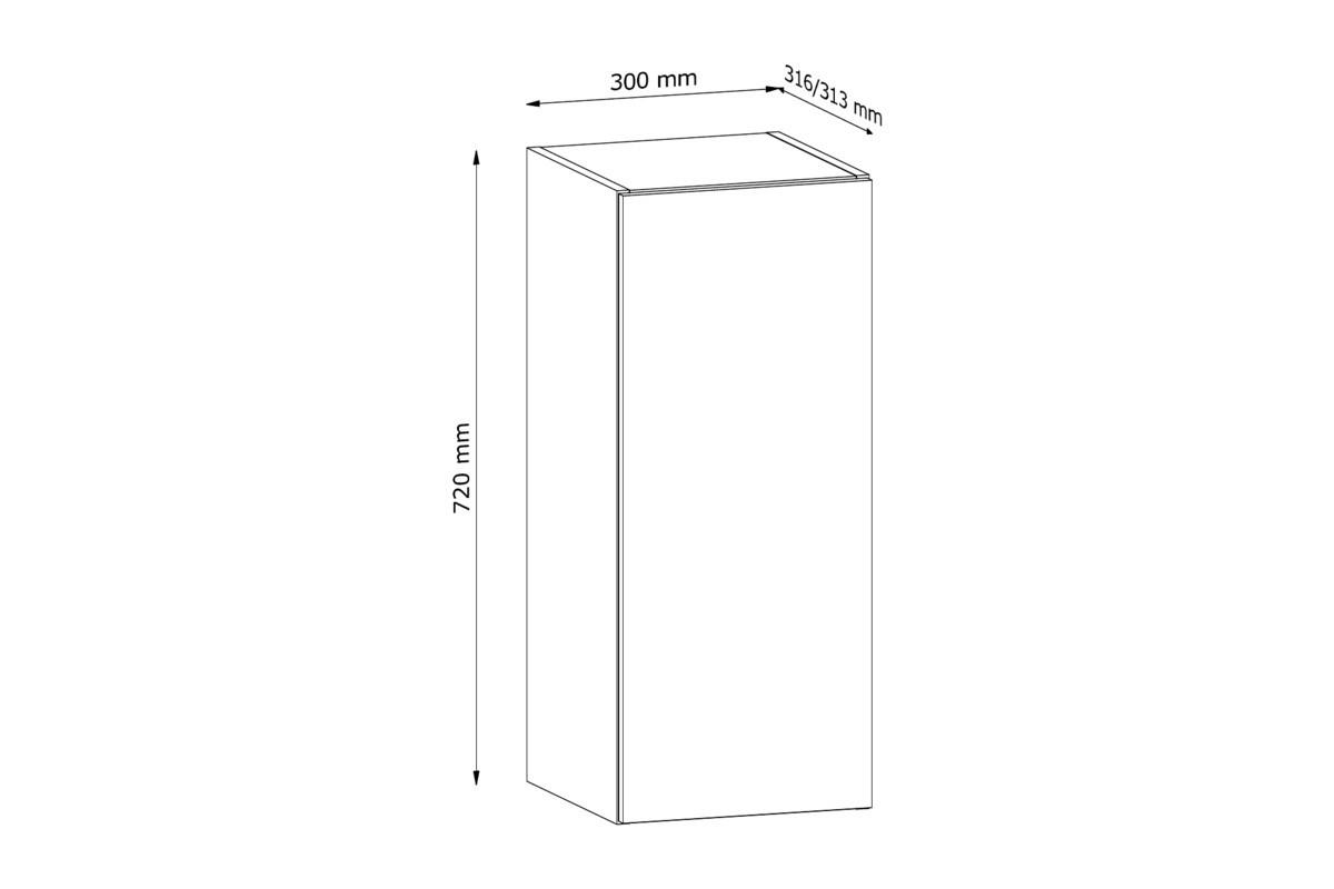 HÄNGESCHRANK 30 cm – Nexa G30 – Grau - Grau, Holzwerkstoff (30/72/32cm) - ROYAL24_MARKT