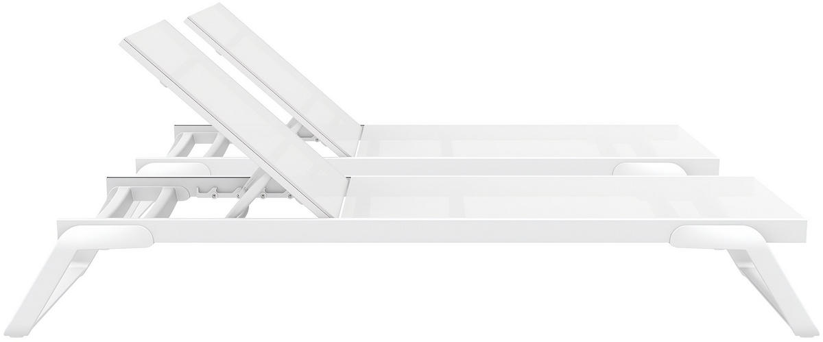 SONNENLIEGE Ralf 2er Set klappbar 72x210x31cm Metall Weiß Gartenliege - Weiß, Metall (72/31/210cm) - DELUKE