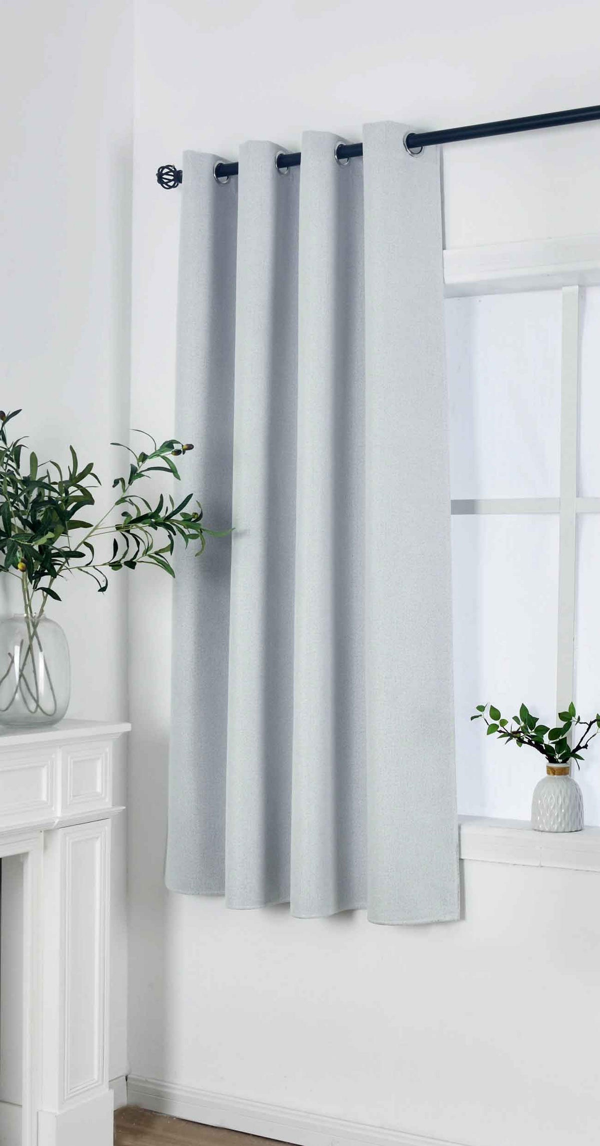 VORHANG MÜNCHEN DARK HxB 175x145 cm Stein - Hellgrau, Textil (145/175/175cm) - Gardinenbox