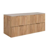 BADEZIMMERSCHRANK, Craft-Eiche / Kaschmir, Goldene Griffe, 120 (2 x 60) x 46 x 57 cm - Kaschmir/Eichefarben, Holzwerkstoff/Kunststoff (120/57/46cm) - 3XE LIVING