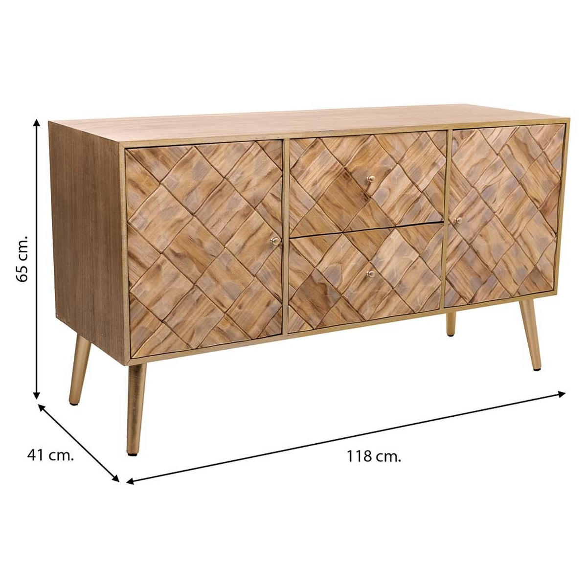 SIDEBOARD aus Holz, Braun 118x41x65 - Braun, Holz (118/65/41cm) - Wanderlust