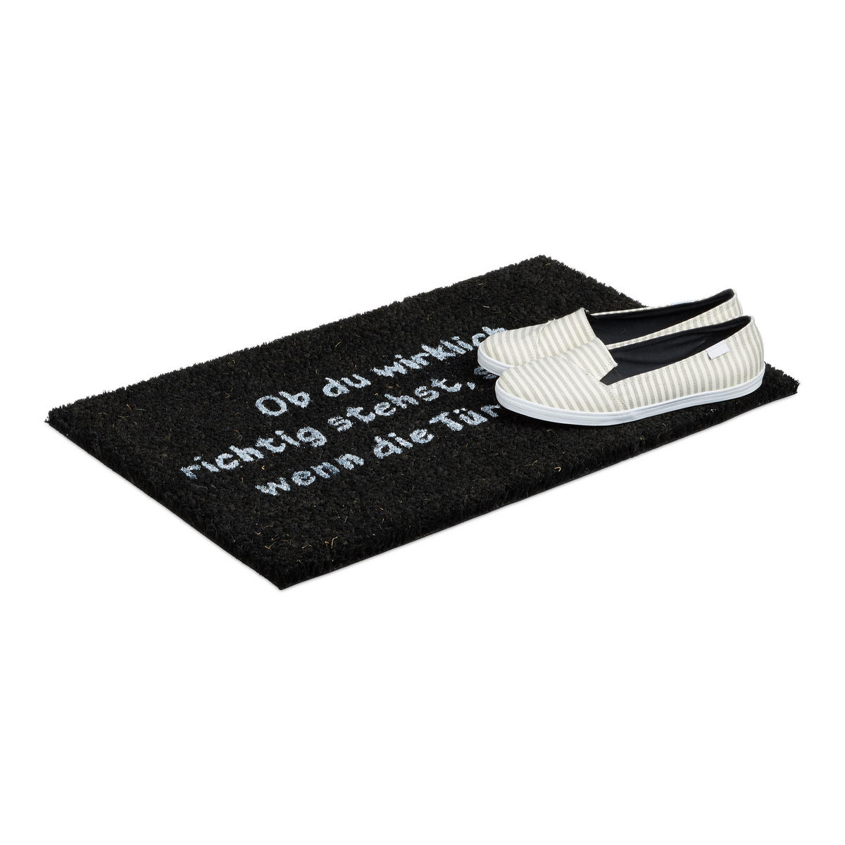 FUSSMATTE - Schwarz, Kunststoff/Textil (40/60cm) - Relaxdays