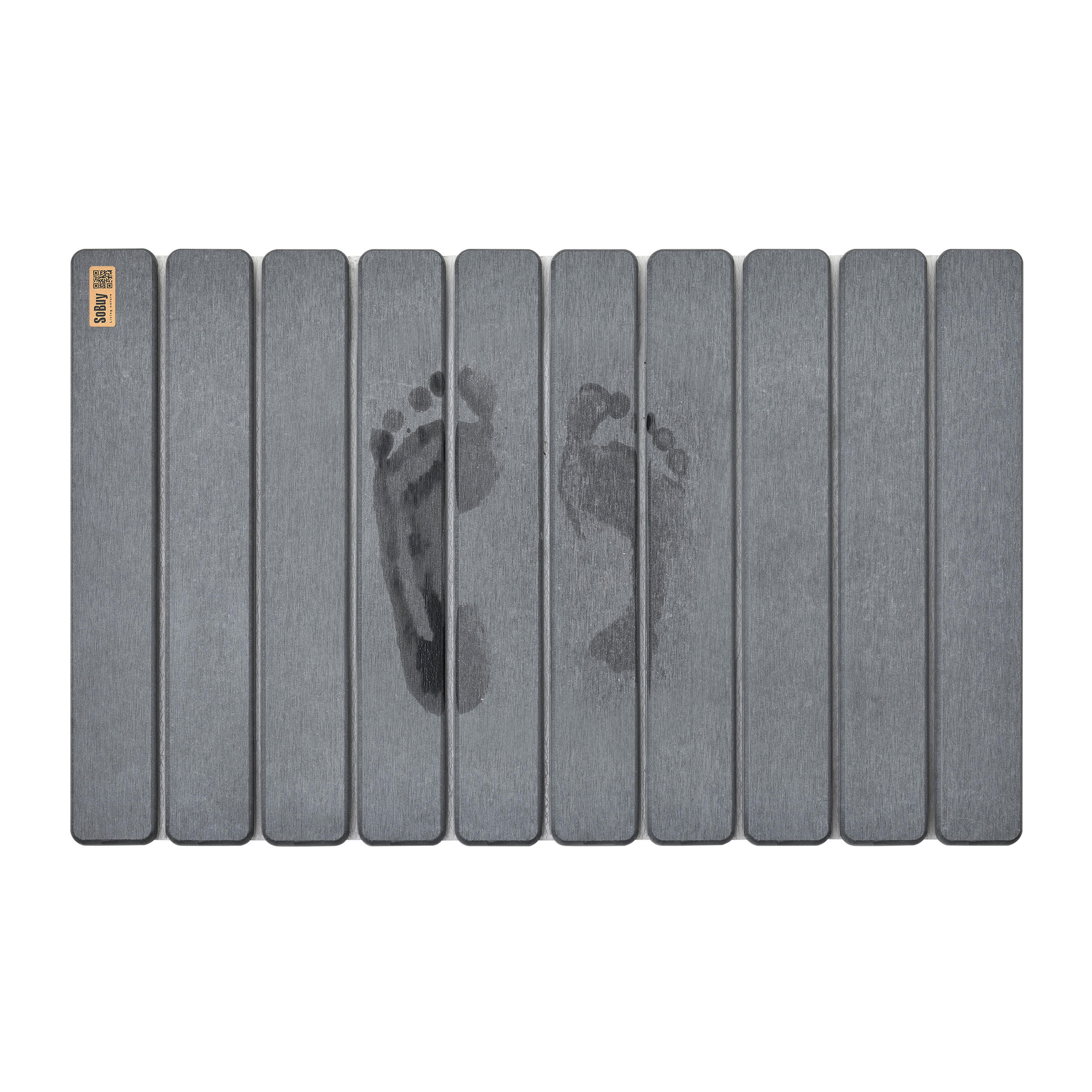 BADEMATTE Badezimmer - Grau, Stein (59/39cm) - SoBuy