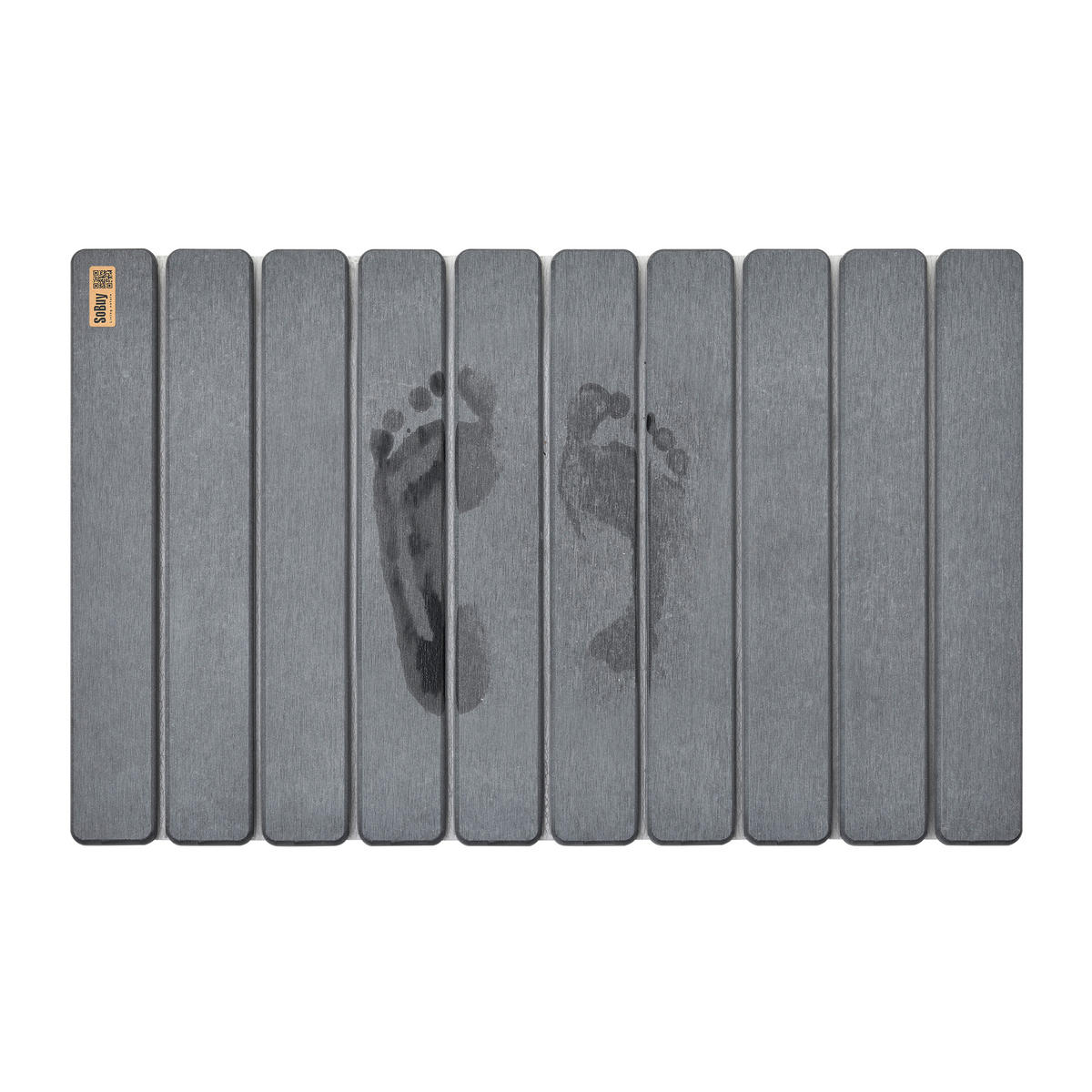 BADEMATTE Badezimmer - Grau, Stein (59/39cm) - SoBuy