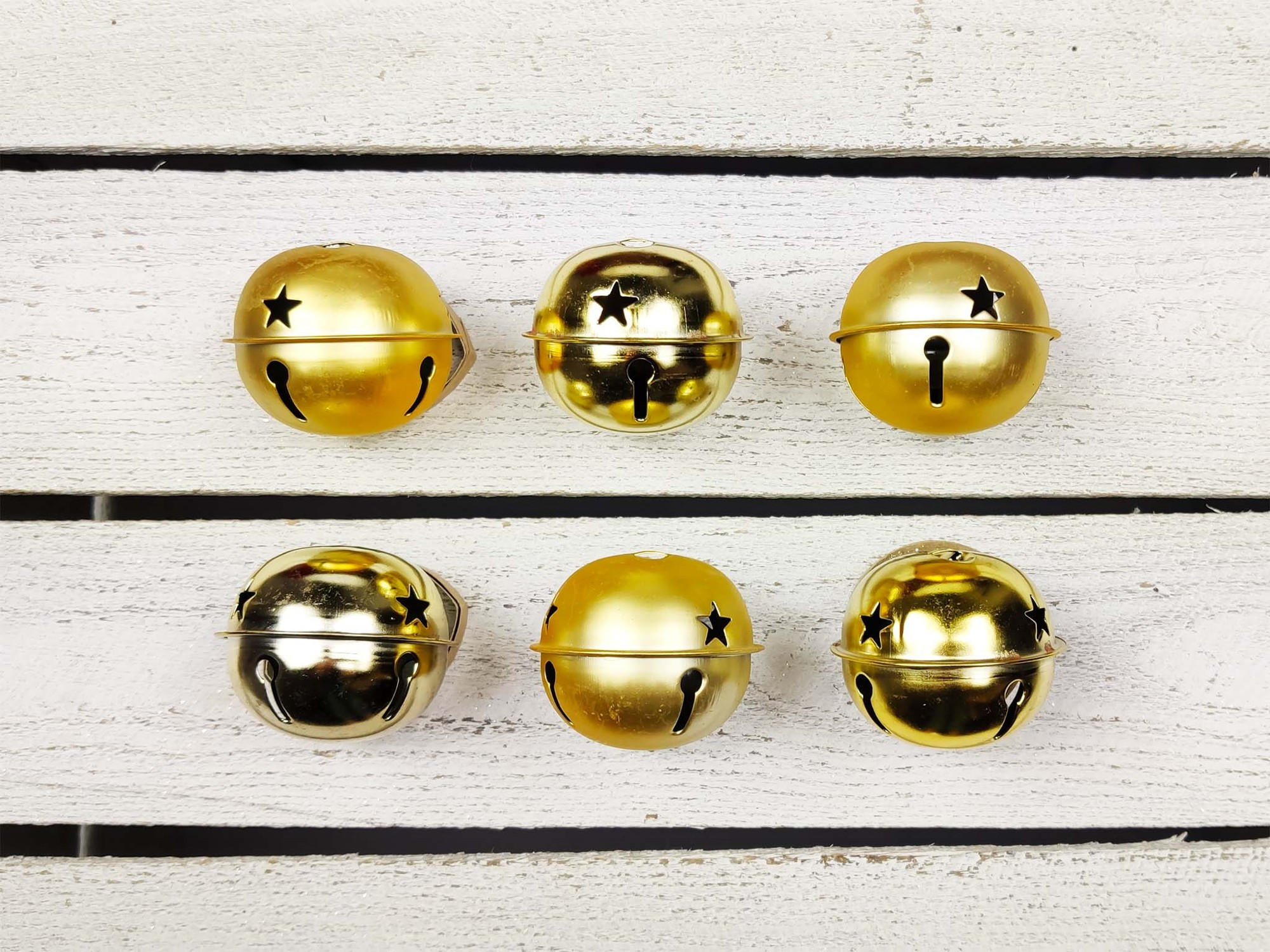 WEIHNACHTSORNAMENTE 6er-Set Ornamente Glöckchen gold 6 cm - Goldfarben, Metall (6/6/6cm) - LAALU