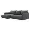 ECKSOFA mit Schlaffunktion Strukturstoff Stoff Grau - Schwarz/Grau, Kunststoff/Textil (148/240cm) - LaMiaSofa