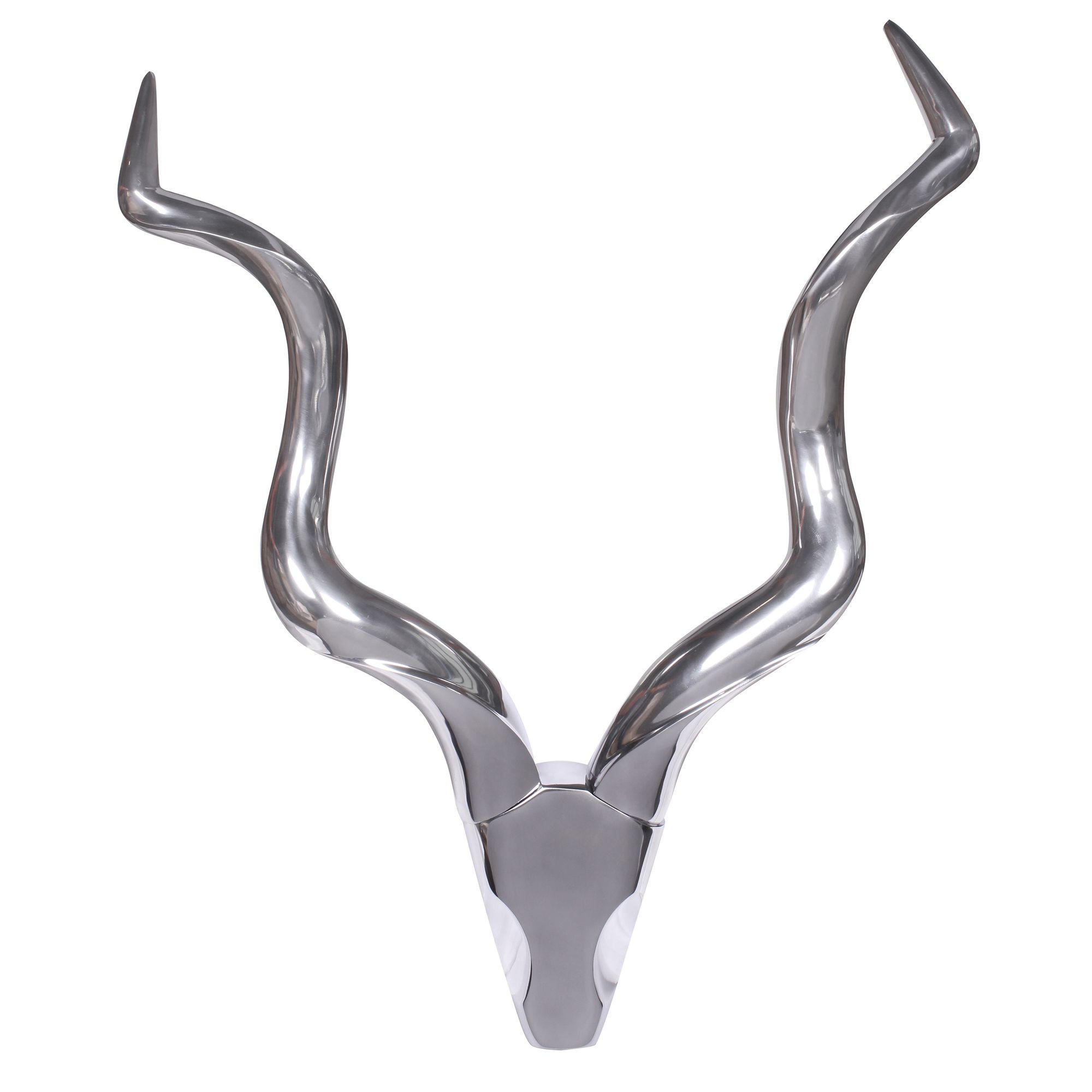 WANDDEKO Hirschgeweih Aluminium silberfarben 80 cm im Landhausstil - Silberfarben, Metall (80/110/10cm) - KADIMA DESIGN