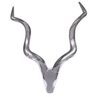 WANDDEKO Hirschgeweih Aluminium silberfarben 80 cm im Landhausstil - Silberfarben, Metall (80/110/10cm) - KADIMA DESIGN
