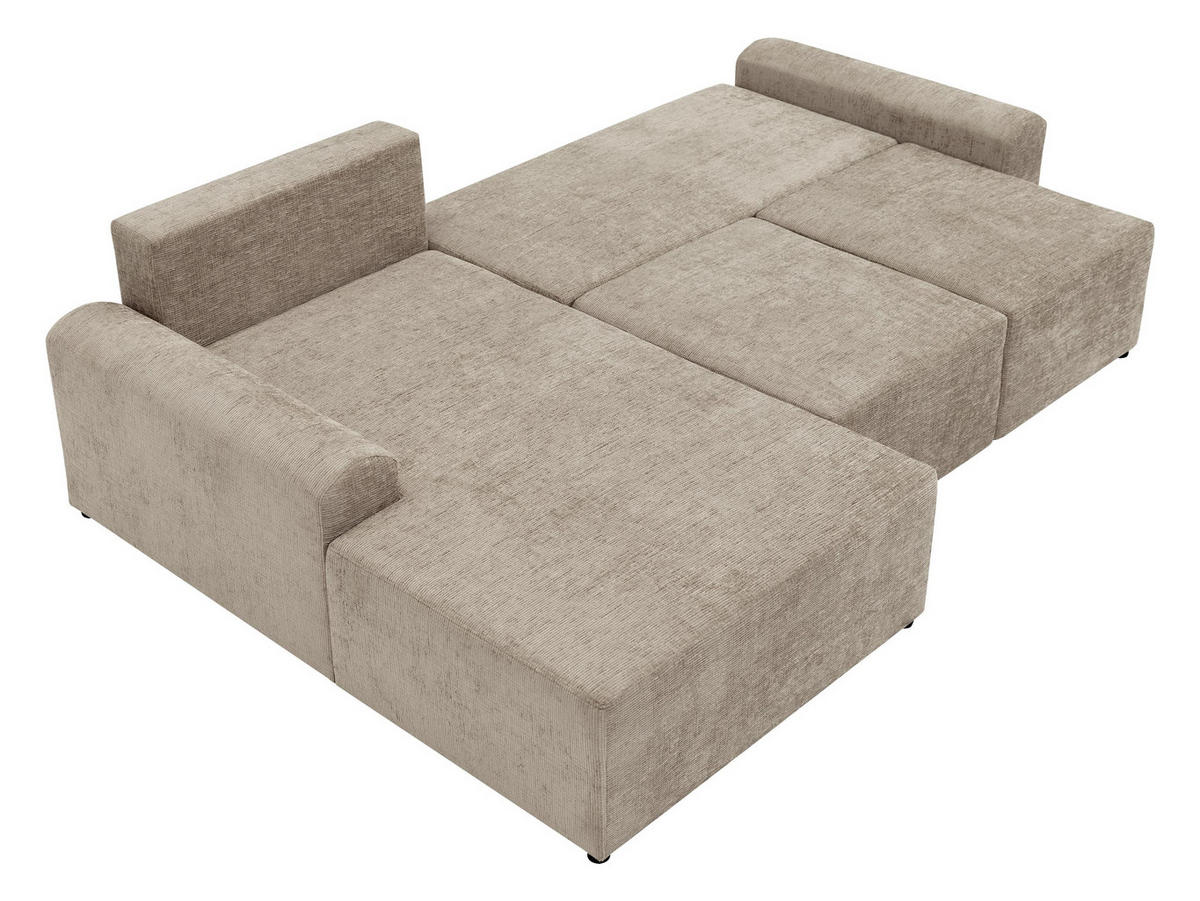 ECKSOFA Bella L, Seite: Rechts - Creme/Schwarz, Holz/Kunststoff (258/168cm) - MIRJAN24