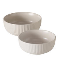 KERAMIKSCHALEN Ensa Ø 18,5-22 cm 2er-Set - Beige, Keramik (22cm) - Boltze Home