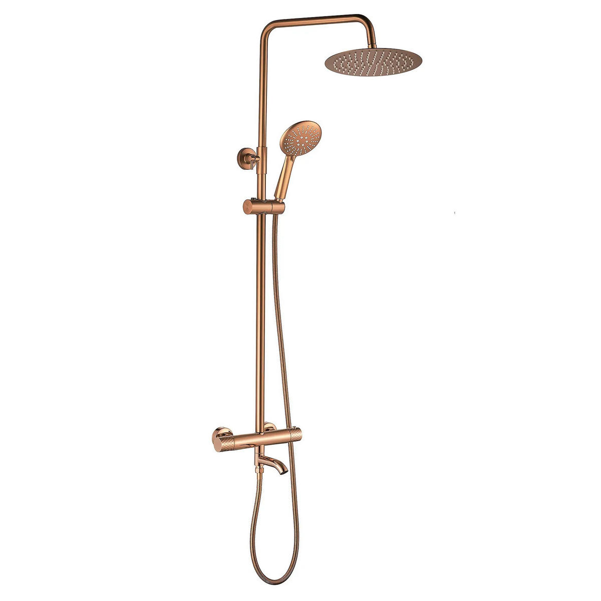 THERMOSTAT Duschset Rea Lungo Diamond Copper - Kupferfarben, Metall (15/117/15cm) - REA