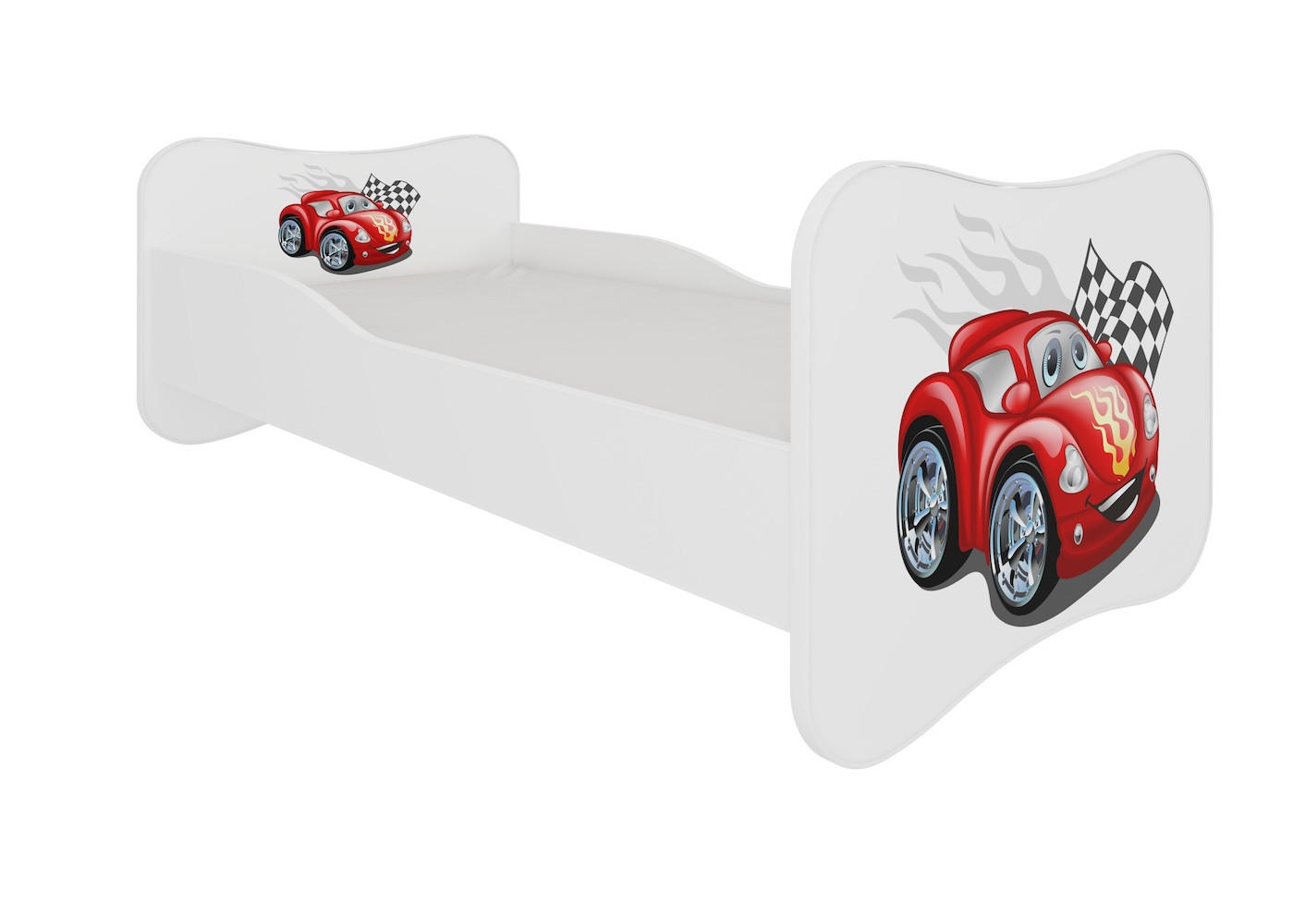 KINDERBETT Gonzalo rot / weiß 88 / 164 / 63cm - Rot/Weiß, Holz/Holzwerkstoff (80/160cm) - Feldmann-Wohnen