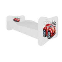KINDERBETT Gonzalo rot / weiß 88 / 164 / 63cm - Rot/Weiß, Holz/Holzwerkstoff (80/160cm) - Feldmann-Wohnen