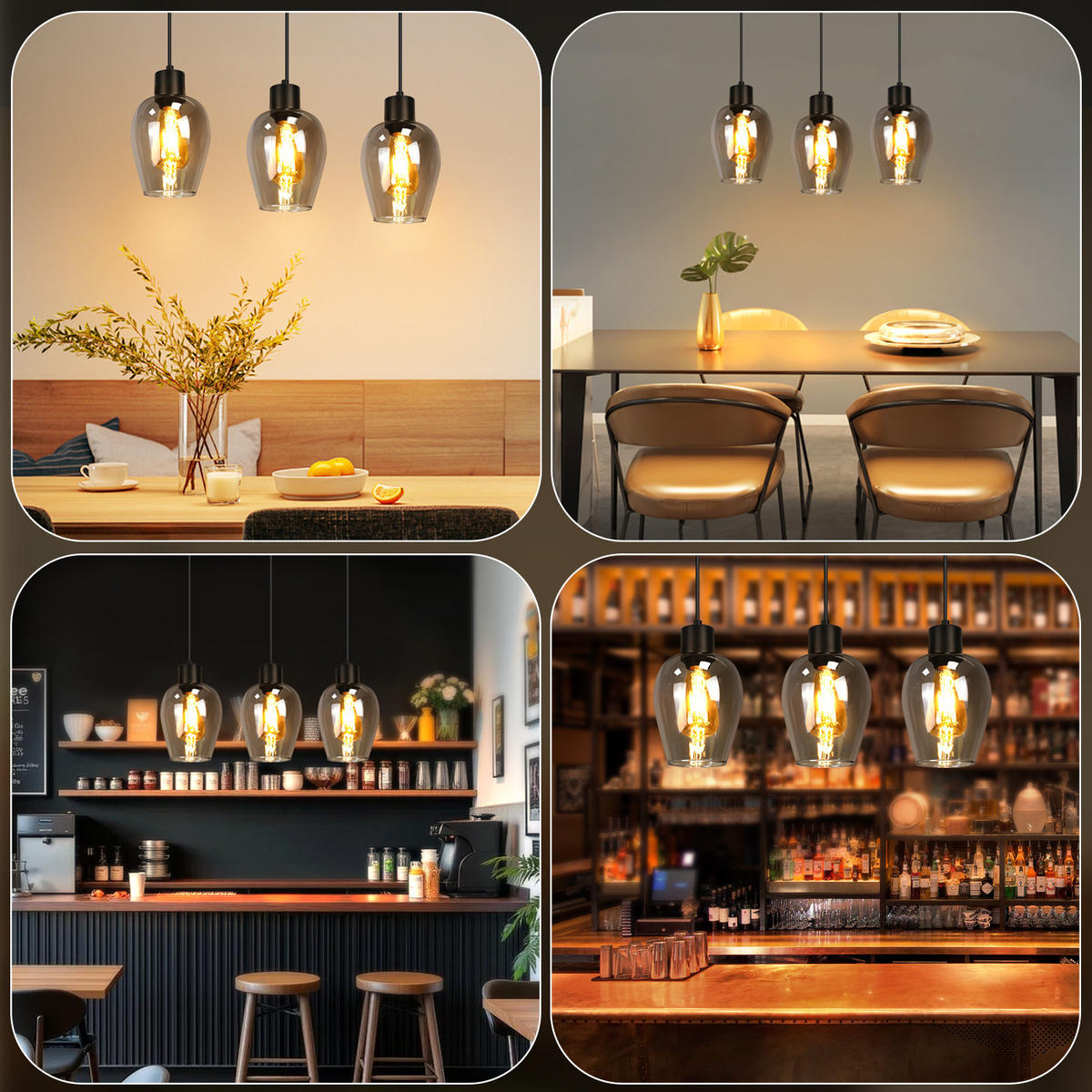 PENDELLEUCHTE Robert 48/5/120 cm - Schwarz, Glas (48/5/120cm) - ZMH