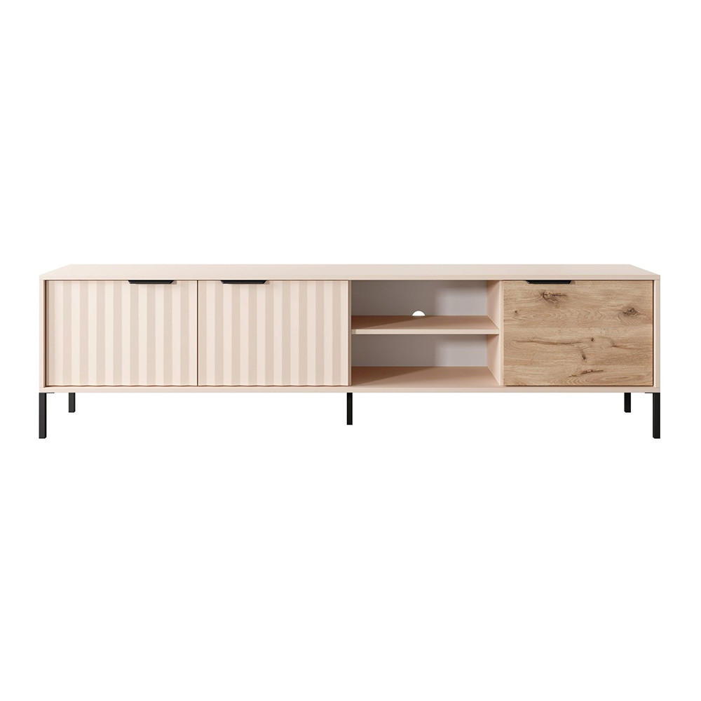 LOWBOARD Rave beige / Viking Oak 203 / 39,5 / 53cm - Beige/Braun, Holz/Holzwerkstoff (203/53/39.5cm) - Feldmann-Wohnen