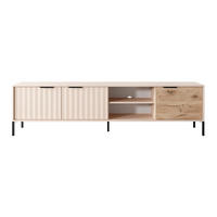 LOWBOARD Rave beige / Viking Oak 203 / 39,5 / 53cm - Beige/Braun, Holz/Holzwerkstoff (203/53/39.5cm) - Feldmann-Wohnen
