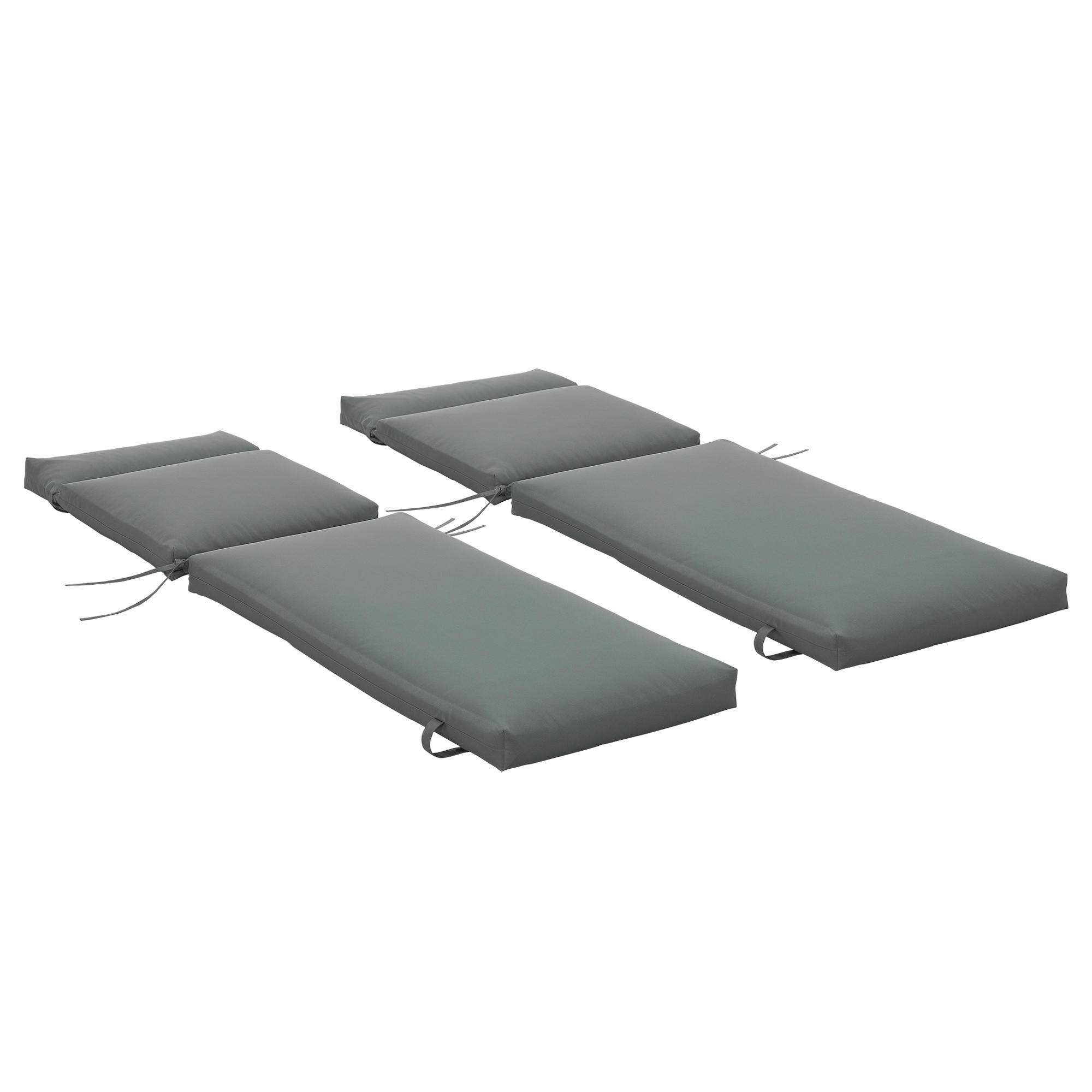 LIEGENAUFLAGE Dunkelgrau 2er-Set 196/55/8 cm - Grau, Textil (196/8/55cm) - PANGIVO